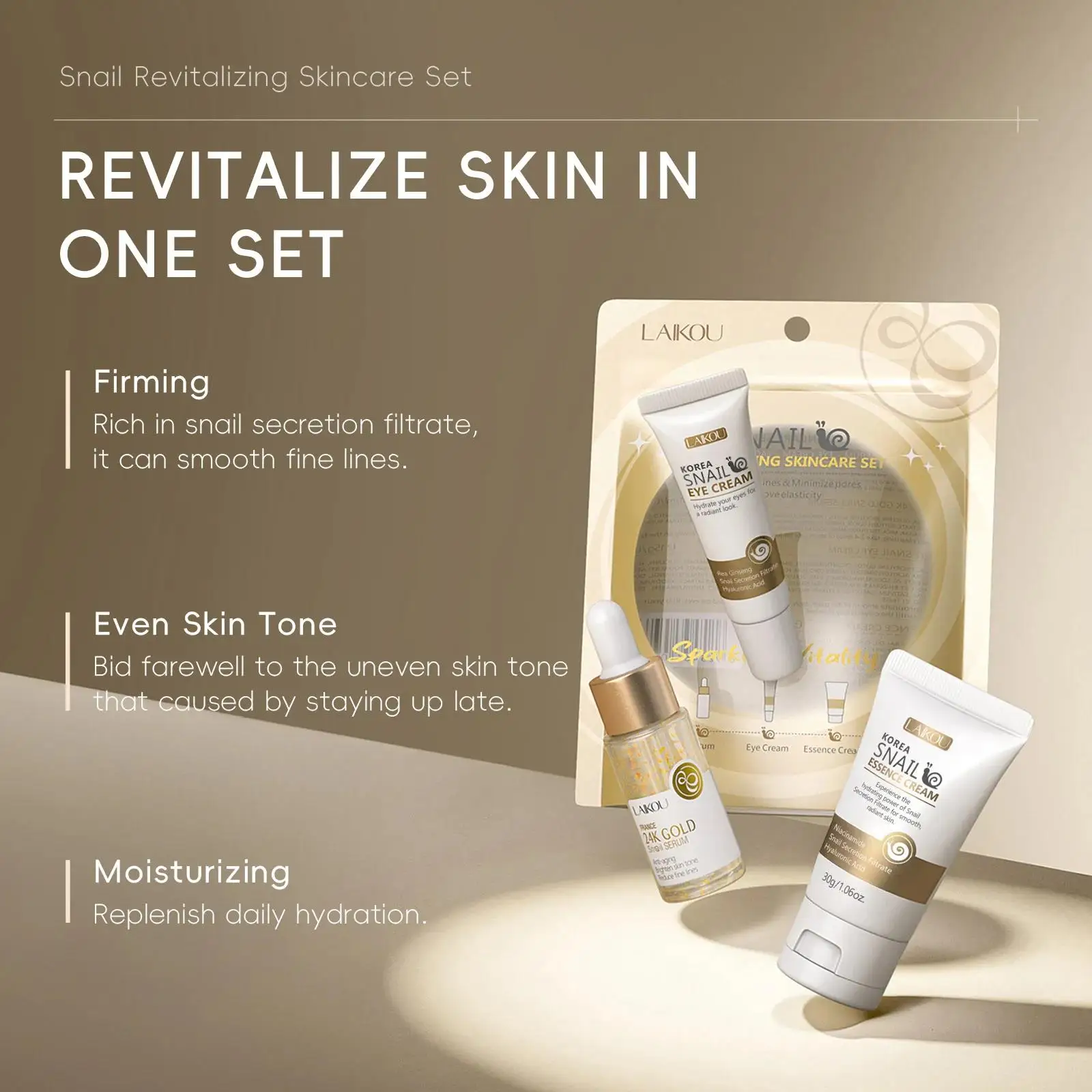 24K 골드 달팽이 리페어 세럼 아이 크림 에센스 세트 - Luxury Natural Skincare 리뷰 및 가격