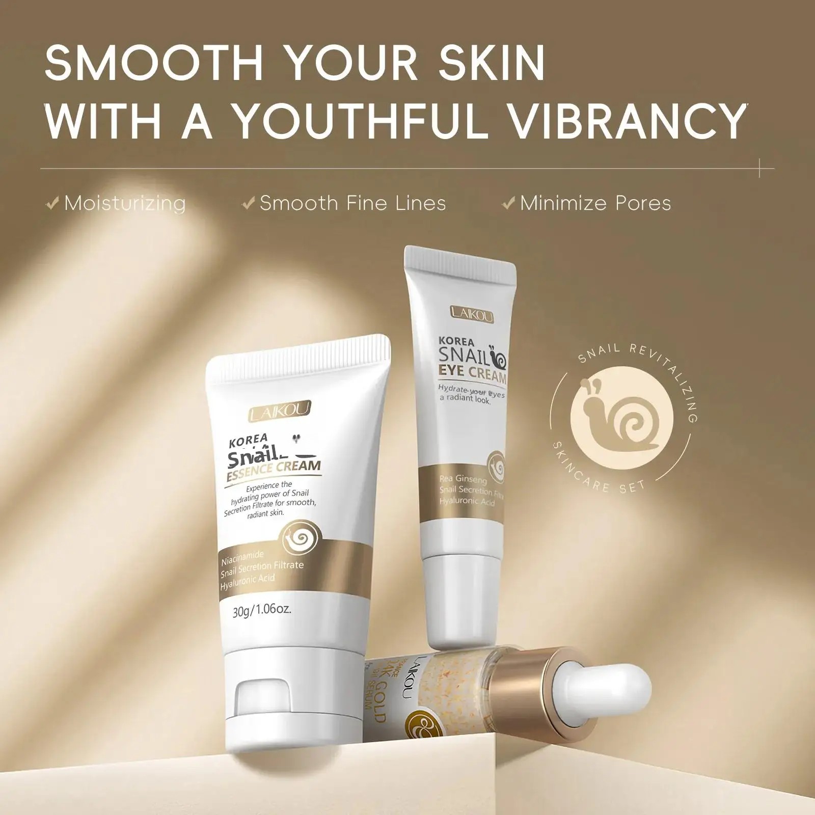 24K 골드 달팽이 리페어 세럼 아이 크림 에센스 세트 - Luxury Natural Skincare 리뷰 및 가격