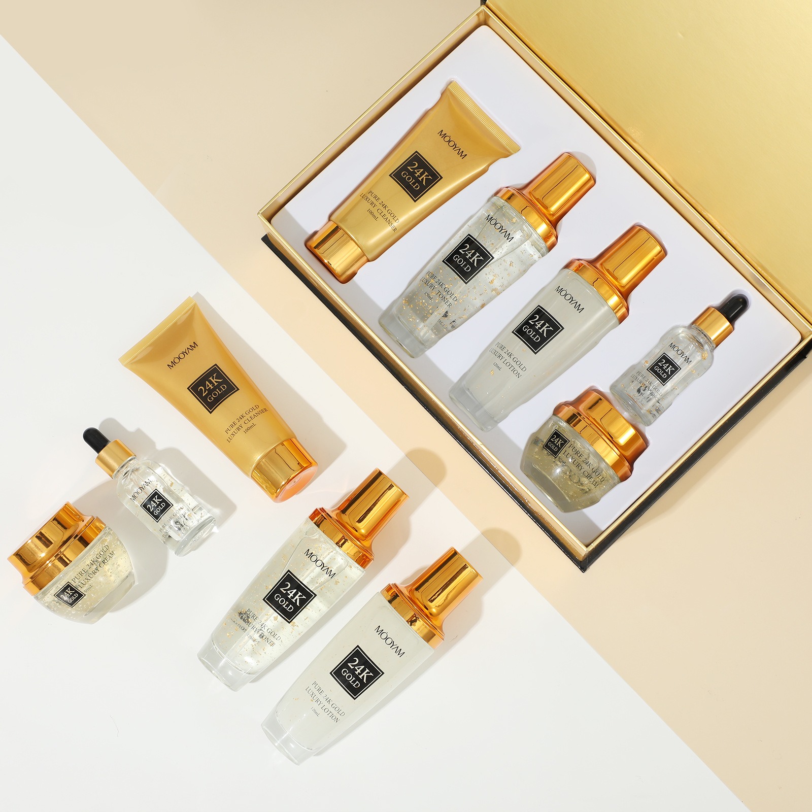 24K 골드 럭셔리 보습 안티 링클 세트 잔주름 감소  - Luxury Skincare Lines 리뷰 및 가격